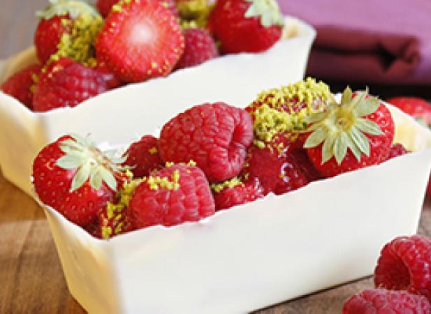 Barquettes chocolat blanc fruits rouges