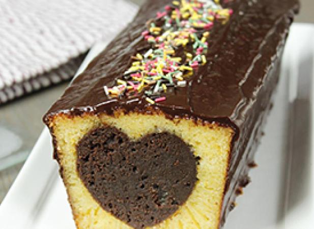 Gâteau au yaourt coeur surprise au chocolat