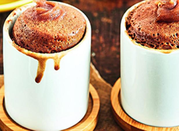 Mini-mug cakes chocolat au lait et crème de marron