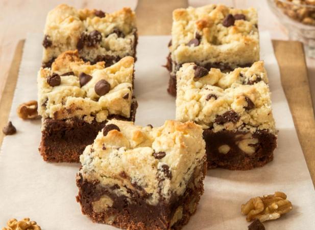 Brookies au chocolat, pépites et noix