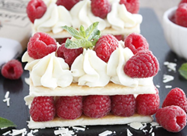 Millefeuilles framboises chocolat blanc