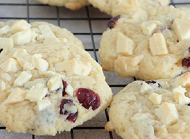 Cookies au chocolat blanc et cranberries